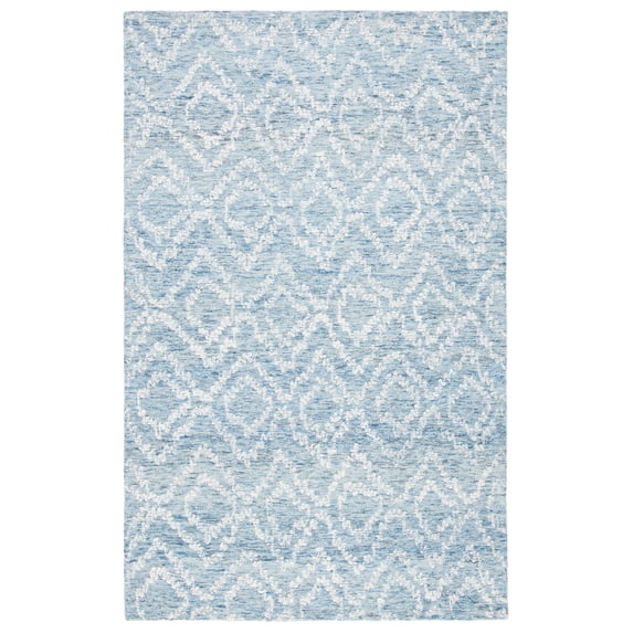 SAFAVIEH Metro Xaviera Diamond Area Rug, Natural/Blue, 5' x 8'