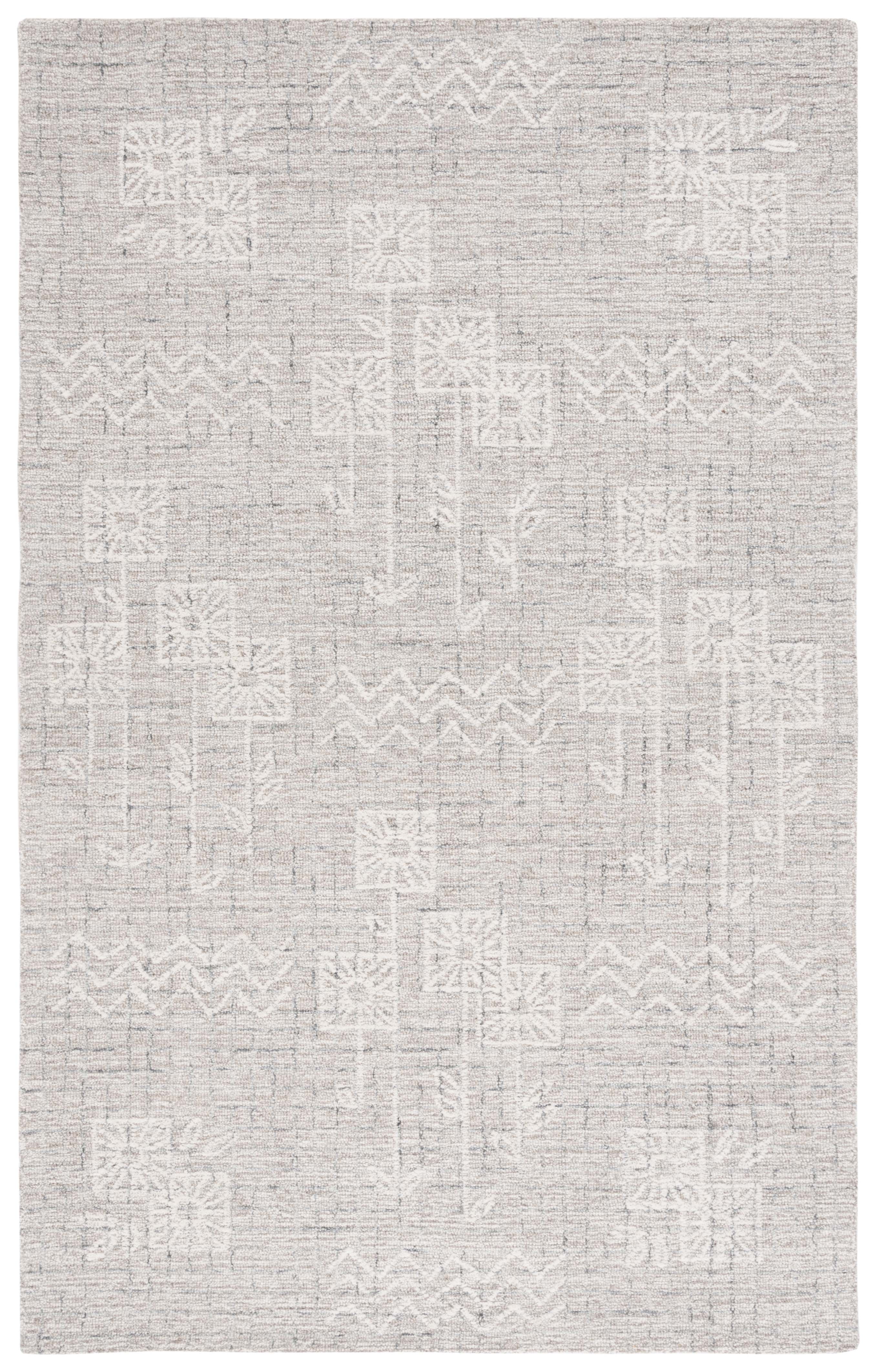 Beige and Ivory Hand-Tufted Wool 4' x 6' Area Rug