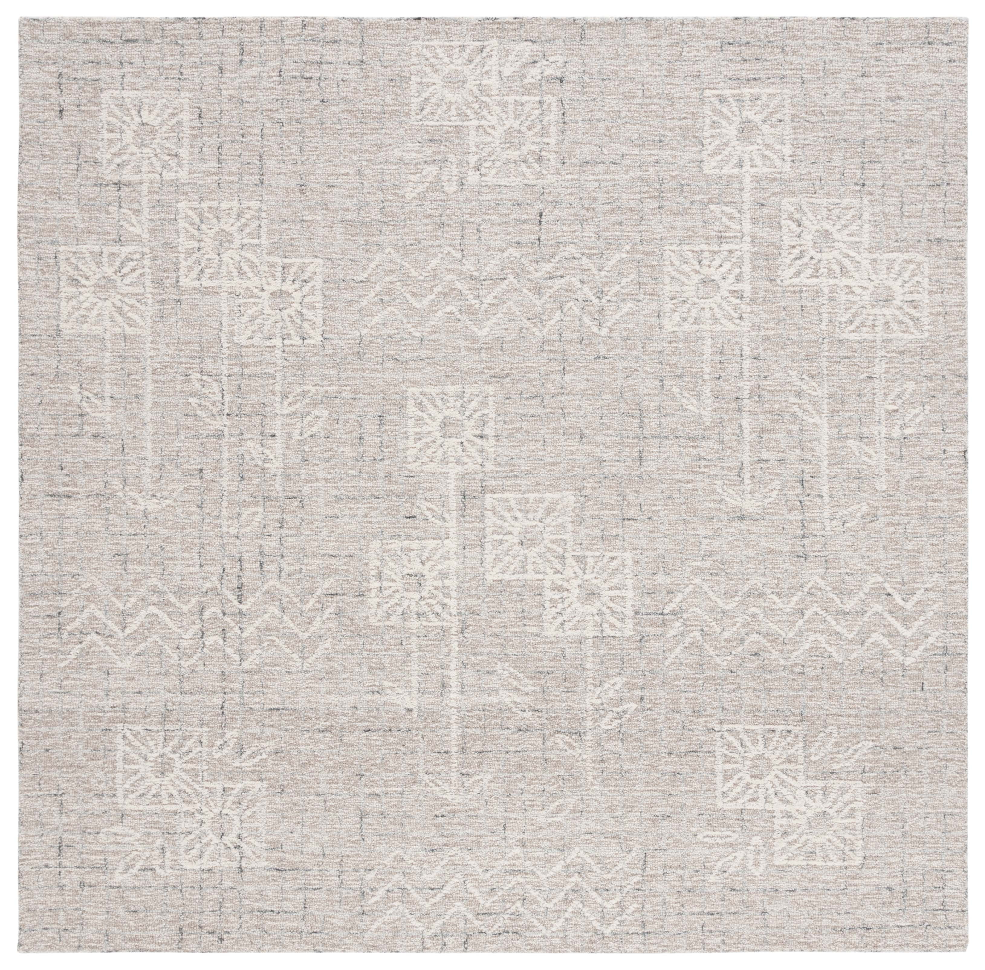 SAFAVIEH Metro Yolonda Distressed Area Rug, Beige/Ivory, 6' x 6' Square