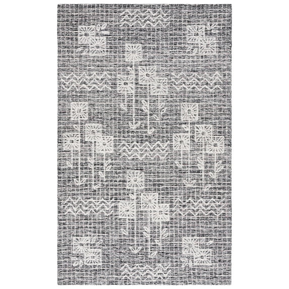 SAFAVIEH Metro Yolonda Distressed Area Rug, Black/Ivory, 3' x 5'