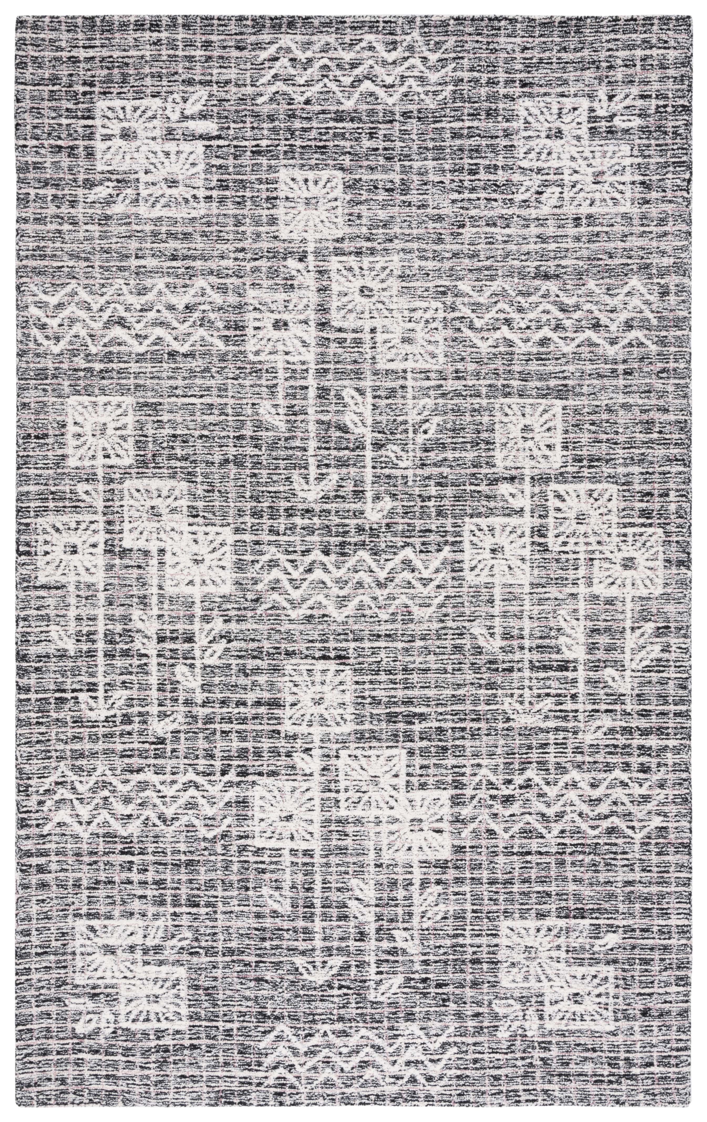 SAFAVIEH Metro Yolonda Distressed Area Rug, Black/Ivory, 5' x 8'