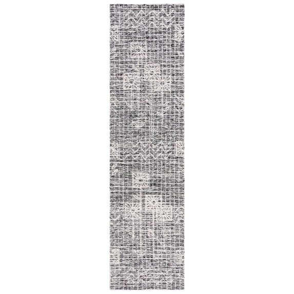 SAFAVIEH Metro Yolonda Distressed Runner Rug, Black/Ivory, 2'3" x 9'