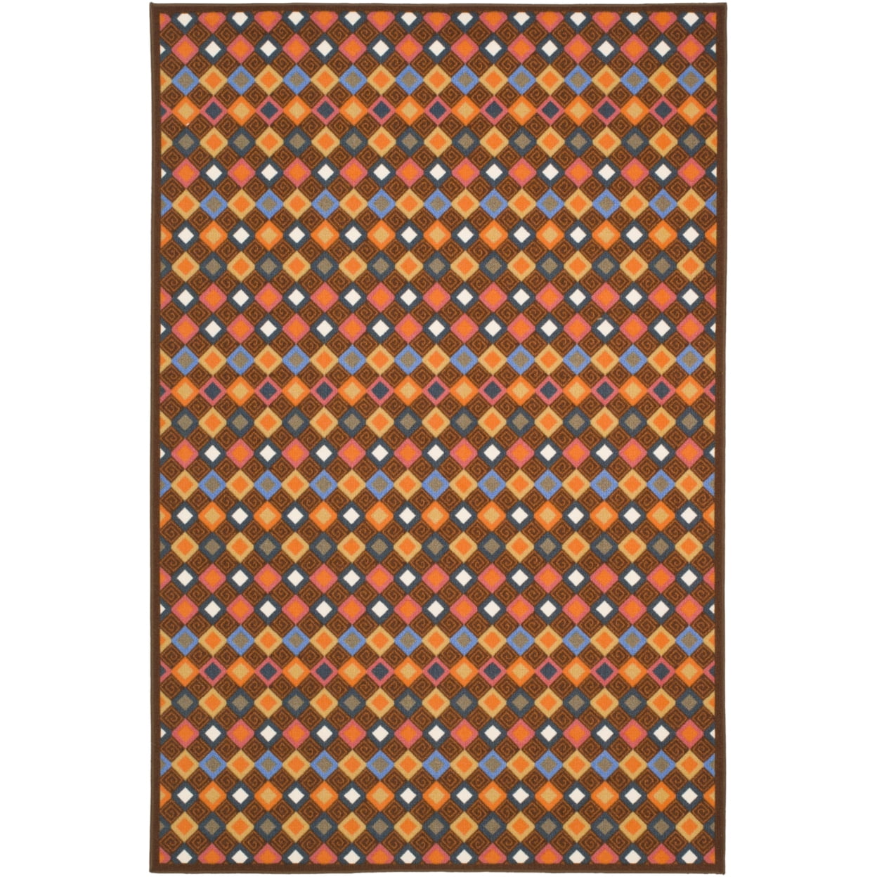 Metropolis Geometric Multicolor Synthetic Area Rug
