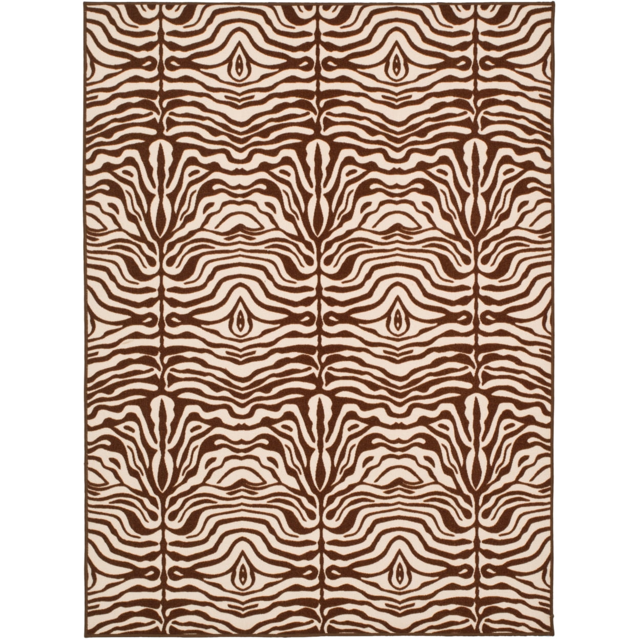 Metropolis Cream and Brown Animal Print Rectangular Rug