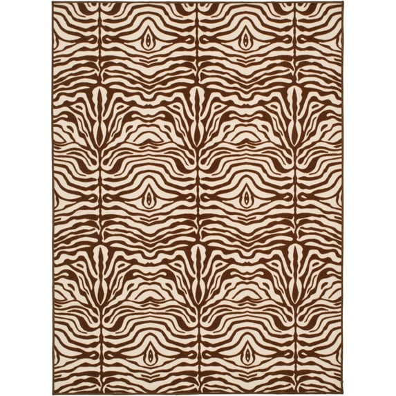 SAFAVIEH Metropolis Kevin Animal Print Area Rug, Cream/Brown, 4'7" x 6'6"