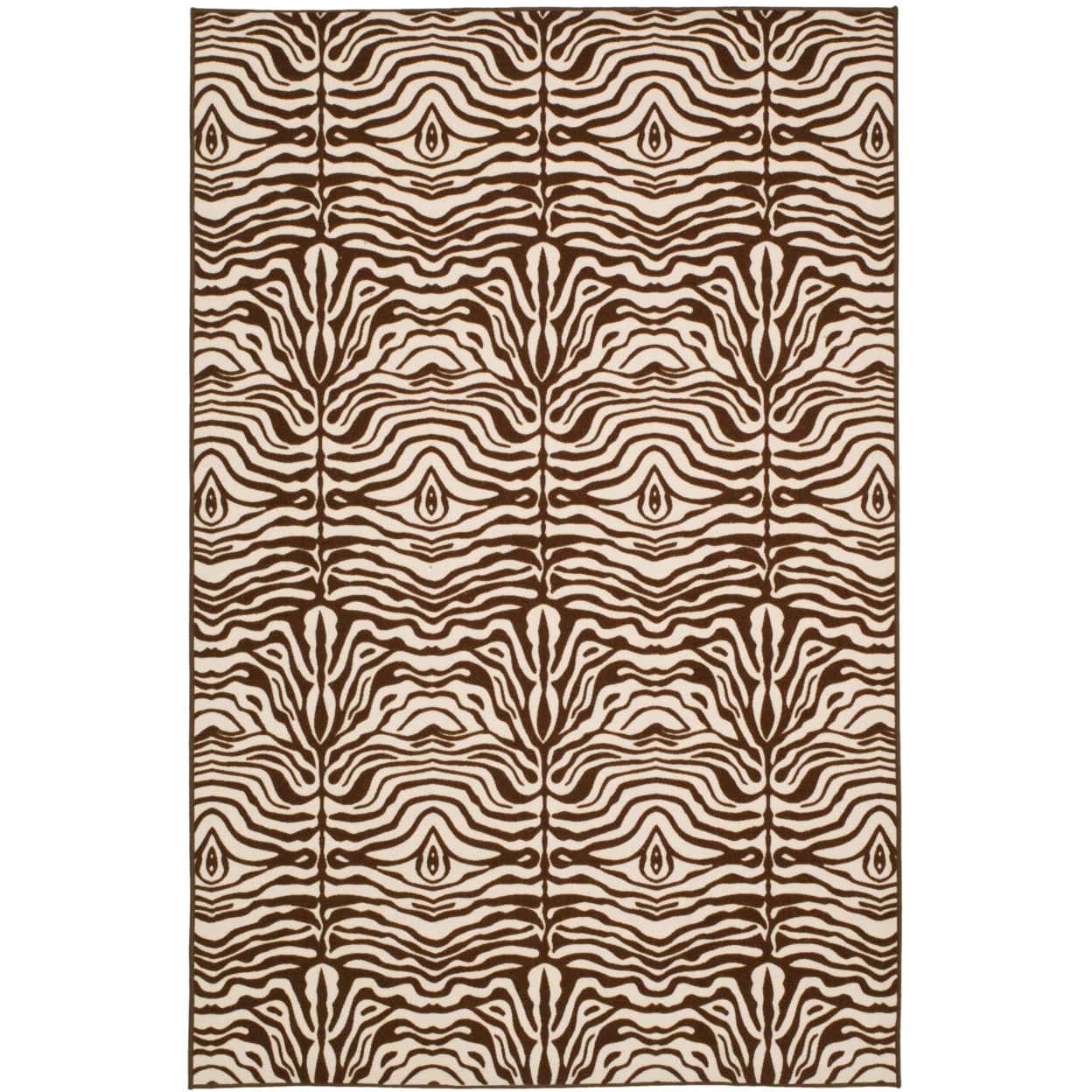 Metropolis Cream and Brown Animal Print Synthetic Rug