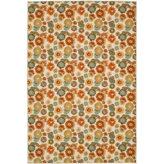 SAFAVIEH Metropolis Vithya Floral Area Rug, Beige/Multi, 4'7" x 6'6"