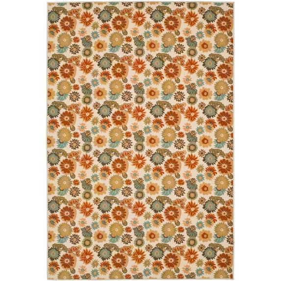 SAFAVIEH Metropolis Vithya Floral Area Rug, Beige/Multi, 4'7" x 6'6"