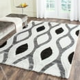 thumbnail image 1 of SAFAVIEH Miami Lecia Geometric Shag Area Rug, Ivory/Grey, 4' x 6', 1 of 5