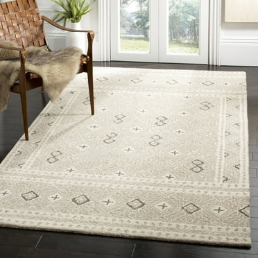 SAFAVIEH Micro-Loop Aditya Abstract Geometric Area Rug, Grey/Ivory, 4' x 6'
