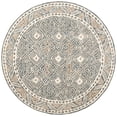 thumbnail image 1 of SAFAVIEH Micro-Loop Aditya Geometric Area Rug, Blue/Ivory, 3' x 3' Round, 1 of 8