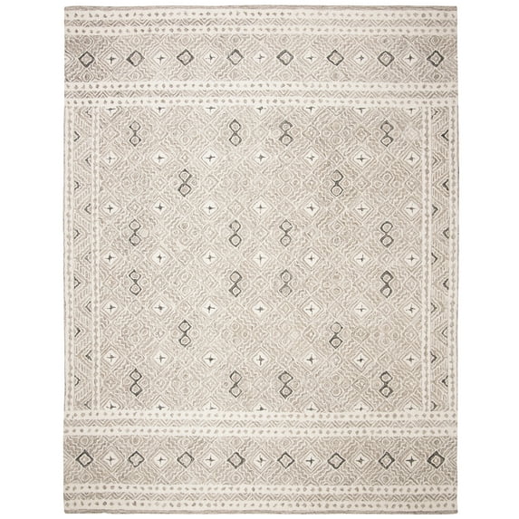 SAFAVIEH Micro-Loop Aditya Geometric Area Rug, Grey/Ivory, 10' x 14'