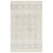 SAFAVIEH Micro-Loop Aditya Geometric Area Rug, Silver/Ivory, 8' x 10'