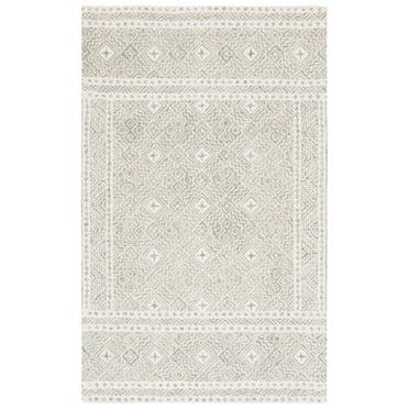 SAFAVIEH Micro-Loop Aditya Geometric Area Rug, Silver/Ivory, 8' x 10'