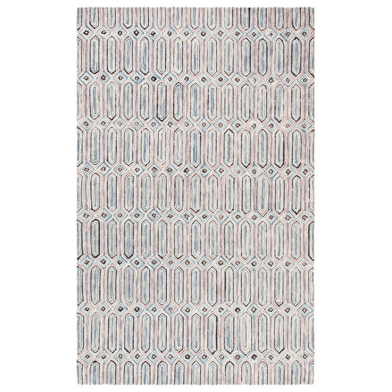 SAFAVIEH Micro-Loop Aisling Geometric Area Rug, Pink/Grey, 5' x 8'