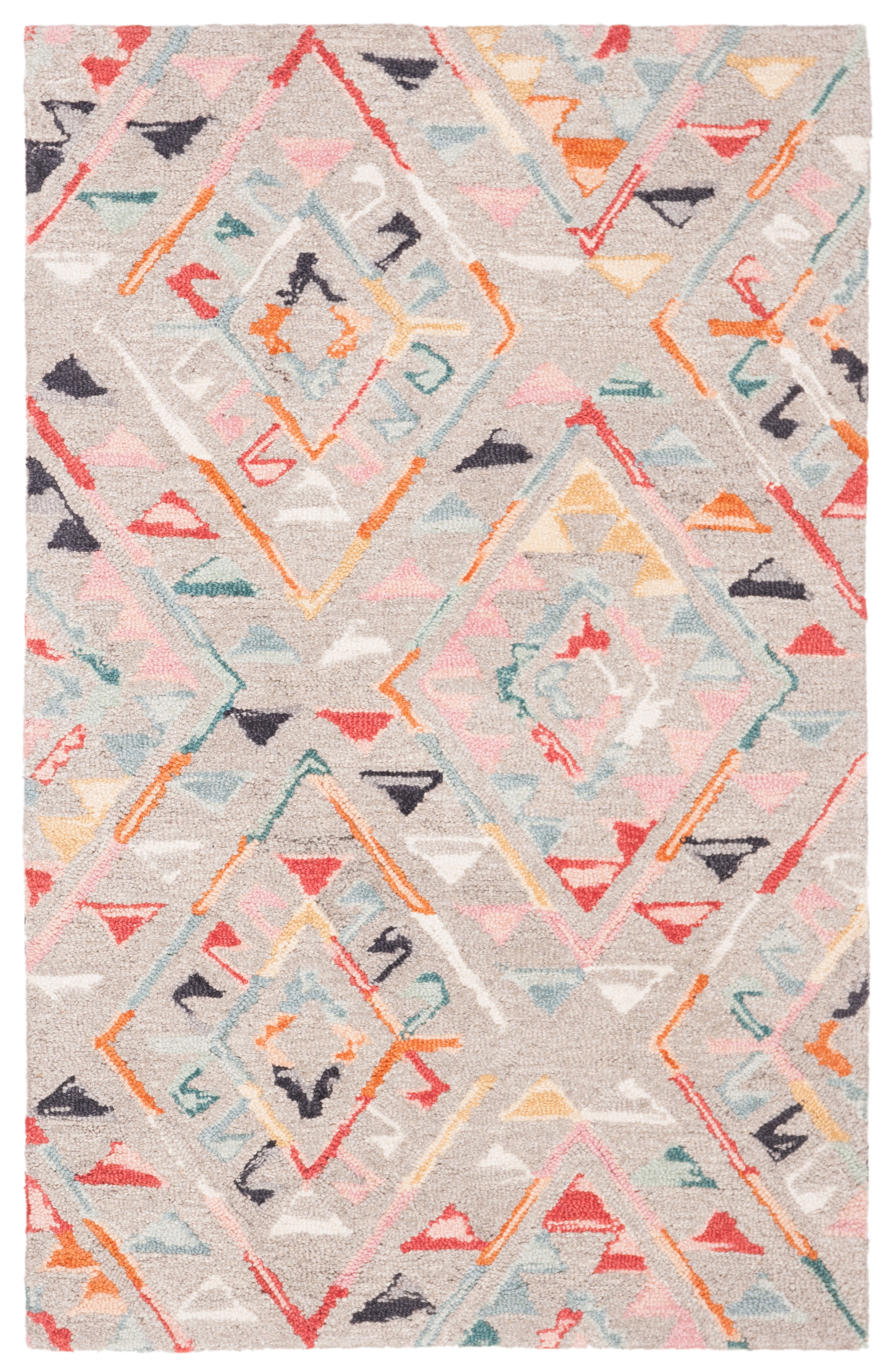 SAFAVIEH Micro-Loop Andrina Diamond Area Rug, Grey/Pink, 2'6" x 4'