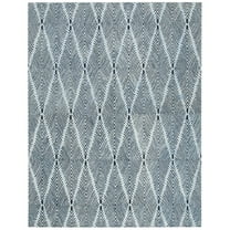 SAFAVIEH Micro-Loop Angelica Diamond Area Rug, Light Blue/Charcoal, 8' x 10'