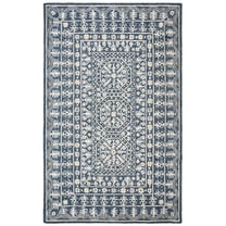 SAFAVIEH Micro-Loop Anson Floral Area Rug, Blue/Ivory, 8' x 10'