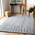 thumbnail image 1 of SAFAVIEH Micro-Loop Anson Floral Bordered Wool Area Rug, Blue/Ivory, 4' x 6', 1 of 7