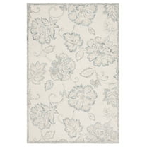 SAFAVIEH Micro-Loop Arda Floral Area Rug, Ivory/Blue, 8' x 10'
