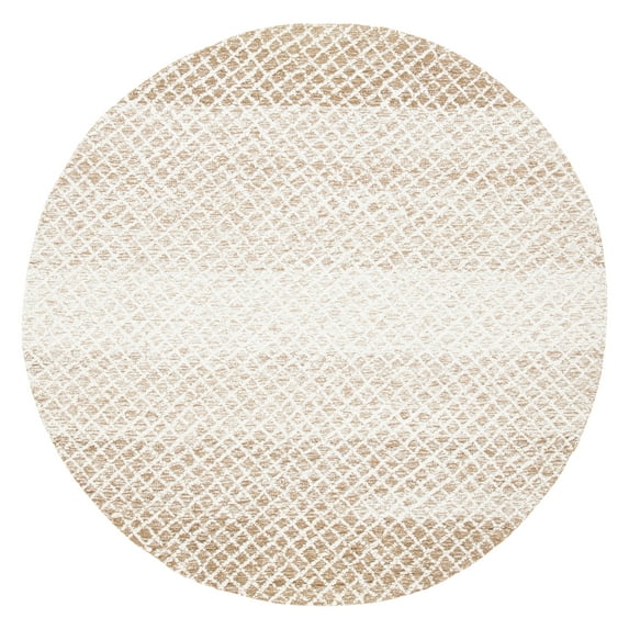 SAFAVIEH Micro-Loop Arnold Diamond Area Rug, Beige/Ivory, 5' x 5' Round