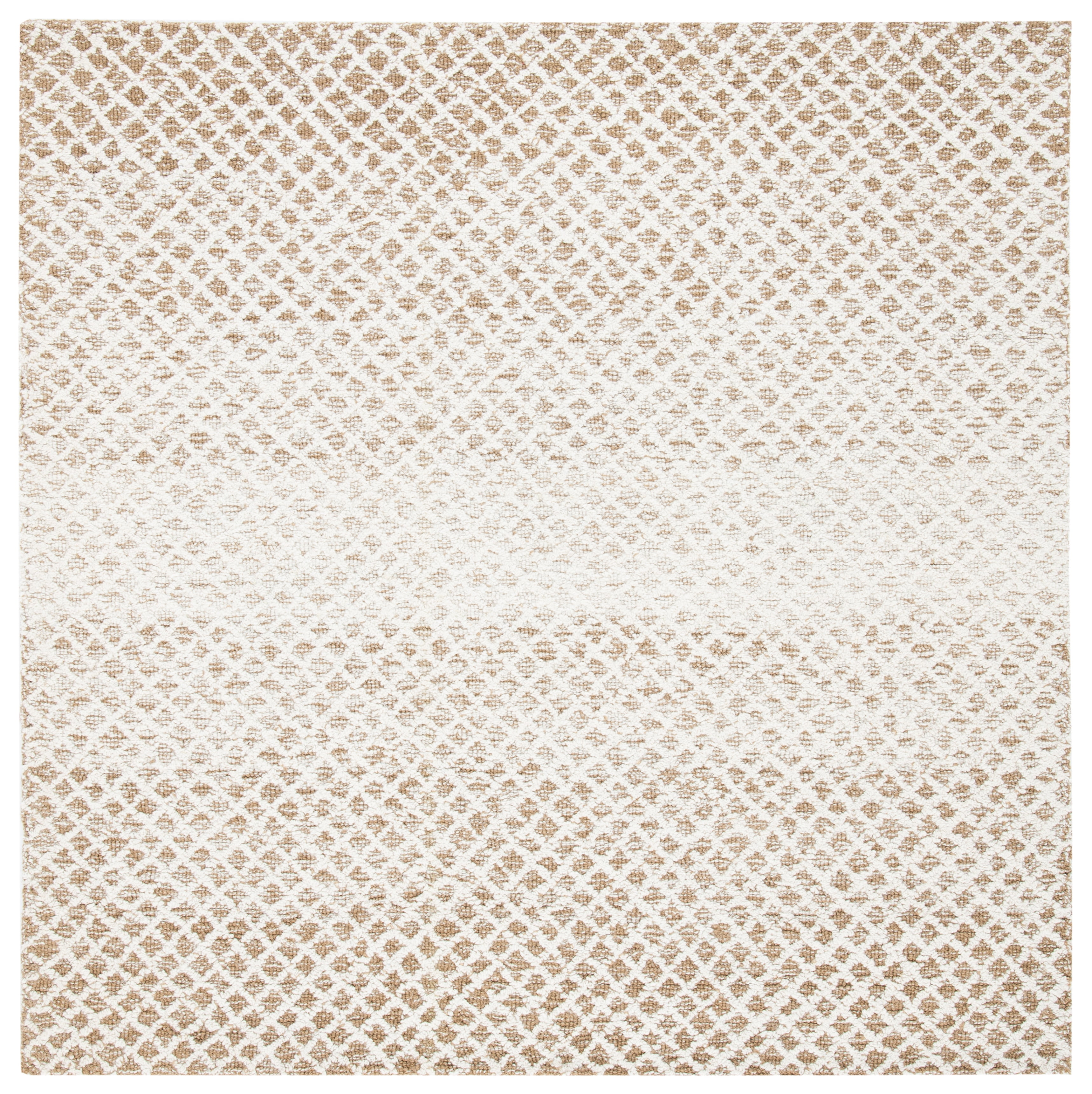 Ivory Elegance 59" Square Hand-Tufted Wool Rug
