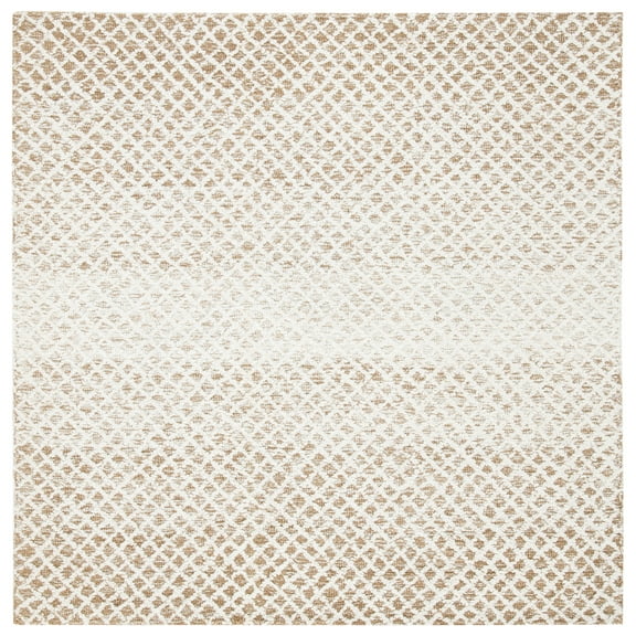 SAFAVIEH Micro-Loop Arnold Diamond Area Rug, Beige/Ivory, 5' x 5' Square