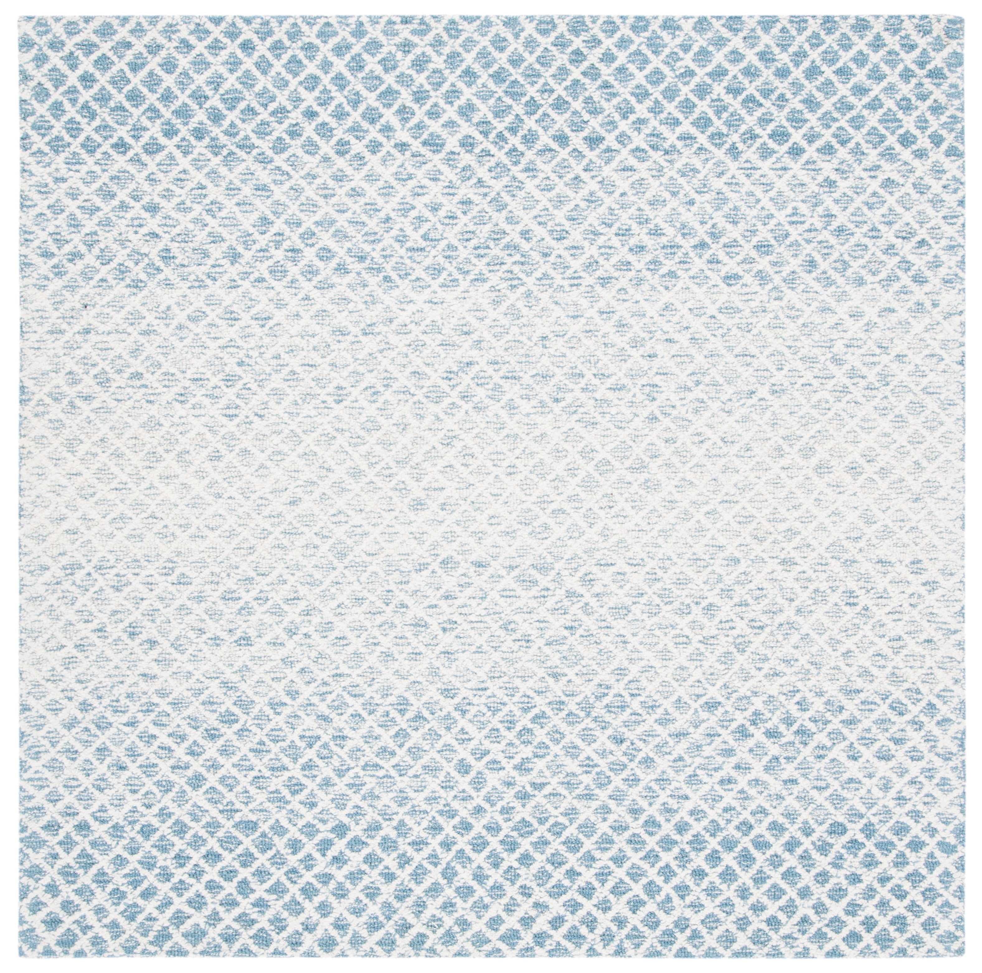 Handmade Tufted Blue Wool Square Rug 5'