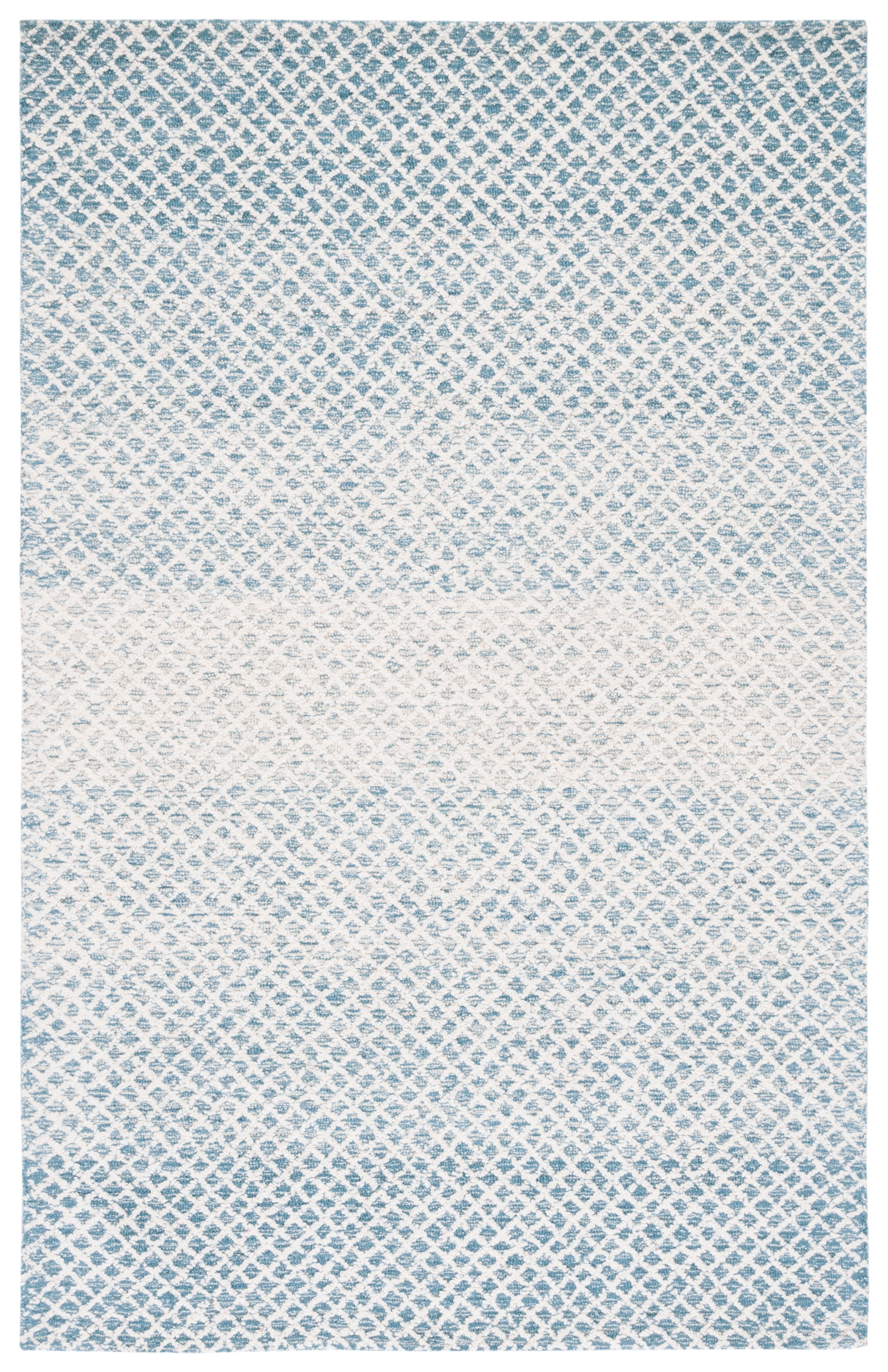 SAFAVIEH Micro-Loop Arnold Diamond Area Rug, Blue/Ivory, 6' x 9'