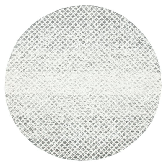 SAFAVIEH Micro-Loop Arnold Diamond Area Rug, Grey/Ivory, 5' x 5' Round