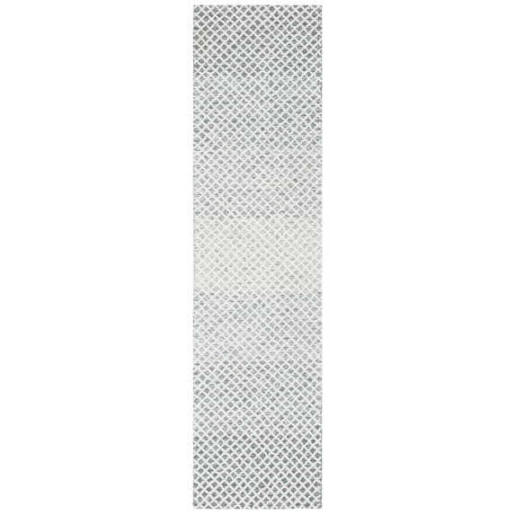 SAFAVIEH Micro-Loop Arnold Diamond Runner Rug, Grey/Ivory, 2'3" x 9'