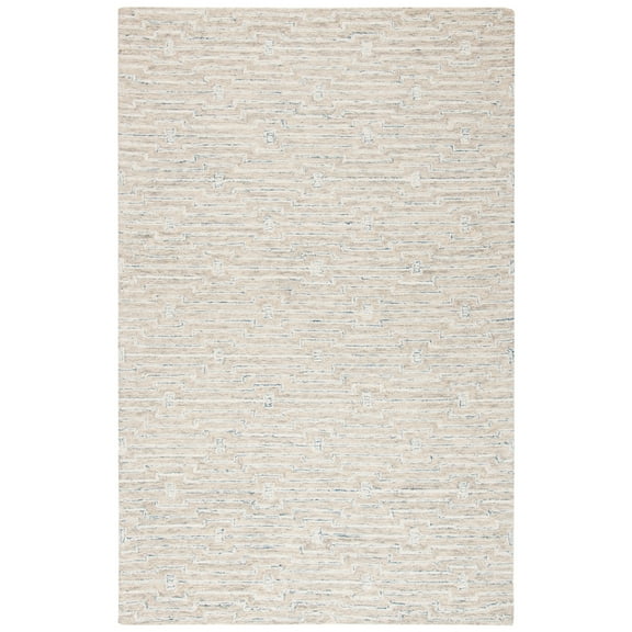 SAFAVIEH Micro-Loop Aspen Geometric Area Rug, Light Grey/Ivory, 5' x 8'