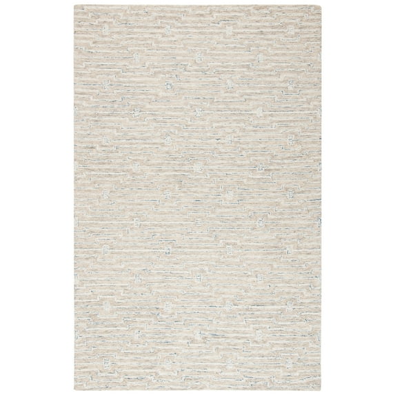SAFAVIEH Micro-Loop Aspen Geometric Area Rug, Light Grey/Ivory, 5' x 8'