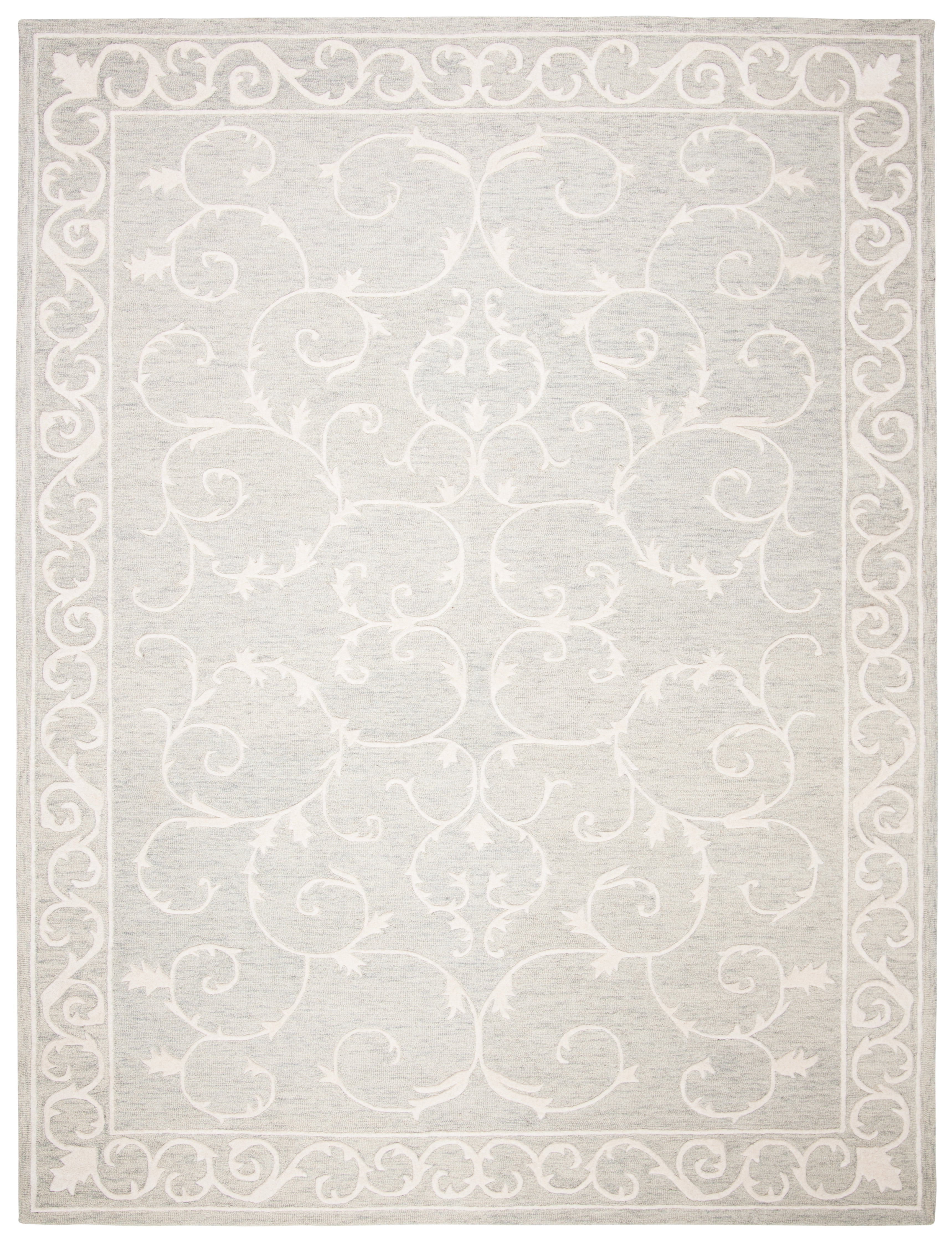 SAFAVIEH Micro-Loop Asteria Oriental Area Rug, Light Grey/Ivory, 10' x 14'