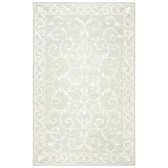 SAFAVIEH Micro-Loop Asteria Oriental Area Rug, Light Grey/Ivory, 2'6" x 4'