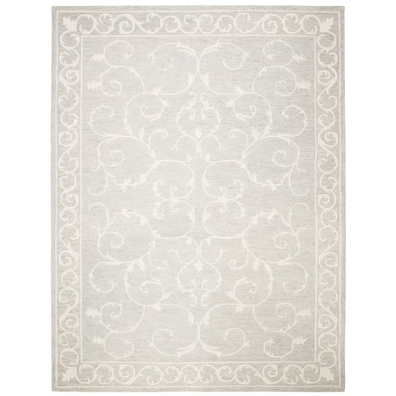 SAFAVIEH Micro-Loop Asteria Oriental Area Rug, Light Grey/Ivory, 2' x 3'