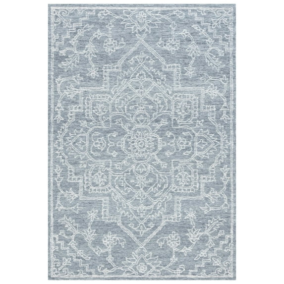 SAFAVIEH Micro-Loop Austen Medallion Area Rug, Grey/Ivory, 8' x 10'