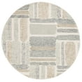 thumbnail image 1 of SAFAVIEH Micro-Loop Bedelia Geometric Striped Area Rug, Ivory/Grey, 5' x 5' Round, 1 of 8