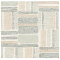 thumbnail image 1 of SAFAVIEH Micro-Loop Bedelia Geometric Striped Area Rug, Ivory/Grey, 5' x 5' Square, 1 of 9