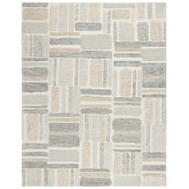 SAFAVIEH Micro-Loop Bedelia Geometric Striped Area Rug, Ivory/Grey, 8' x 10'