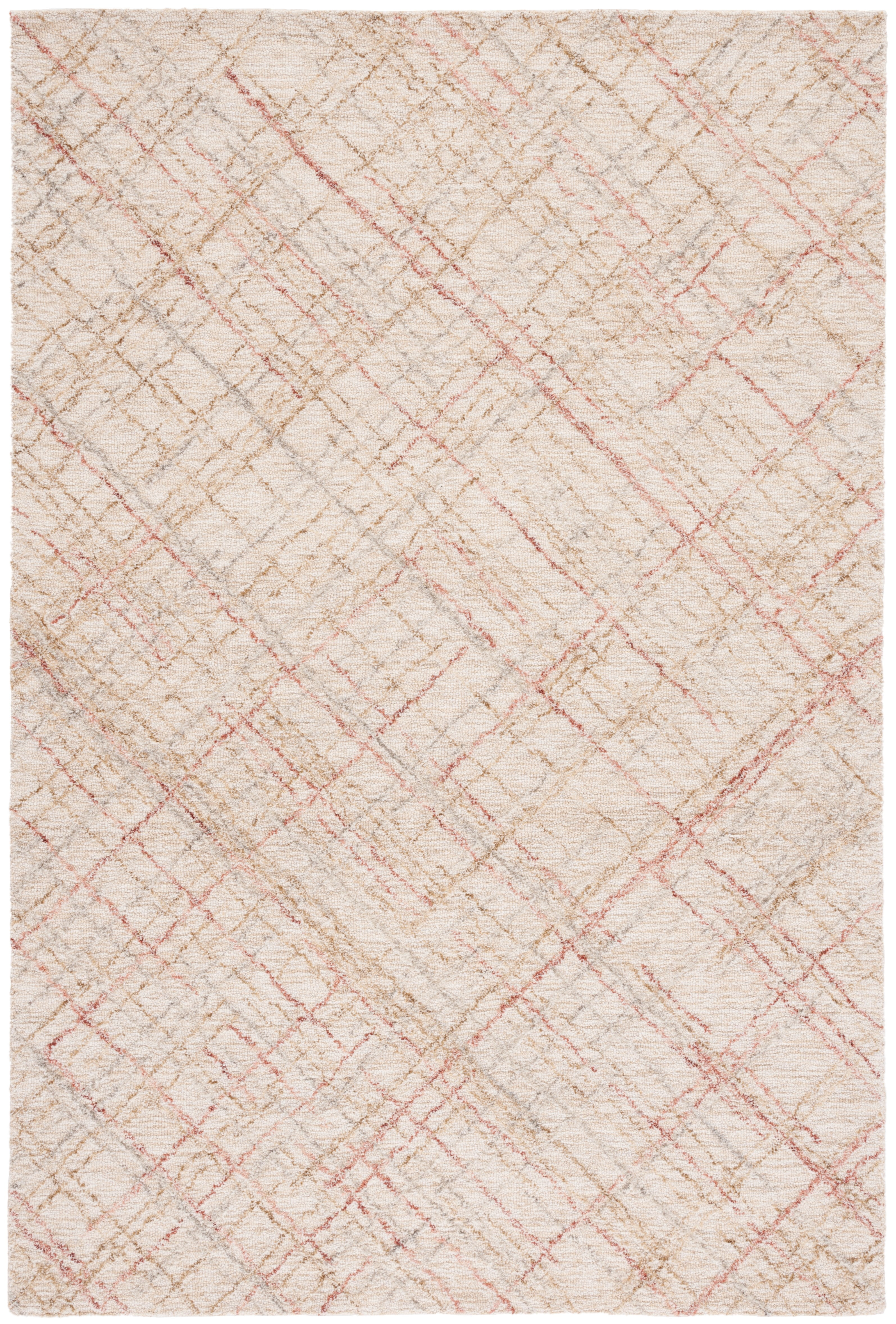 SAFAVIEH Micro-Loop Beth Distressed Area Rug, Ivory/Red, 3' x 5'