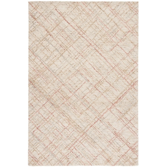 SAFAVIEH Micro-Loop Beth Distressed Area Rug, Ivory/Red, 3' x 5'