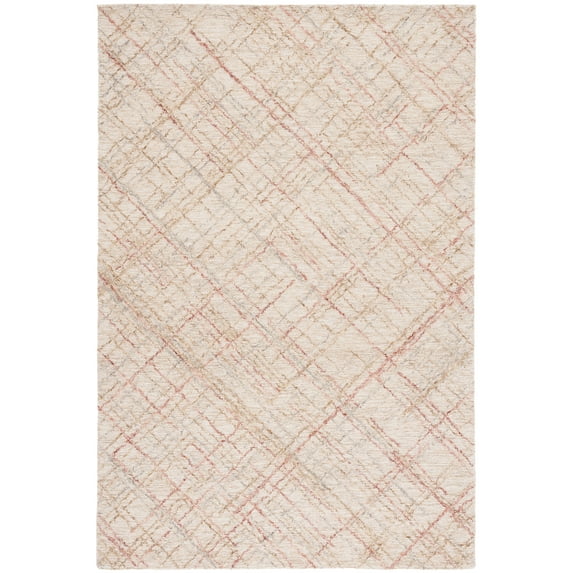 SAFAVIEH Micro-Loop Beth Distressed Area Rug, Ivory/Red, 4' x 6'