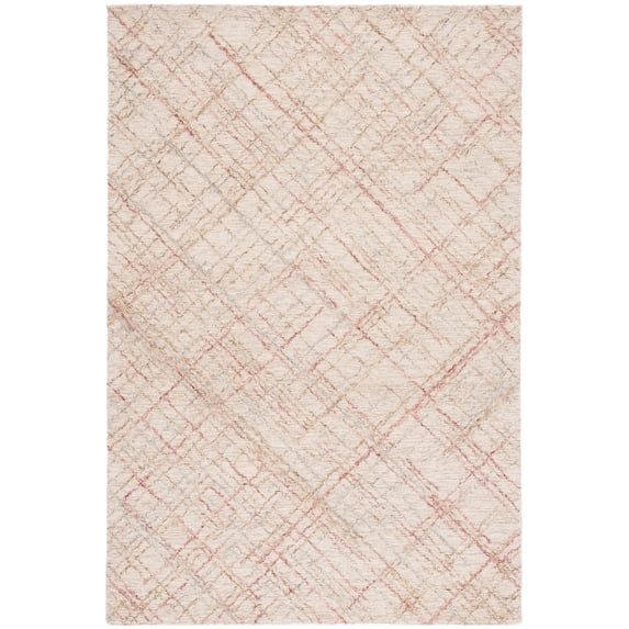 SAFAVIEH Micro-Loop Beth Distressed Area Rug, Ivory/Red, 5' x 8'