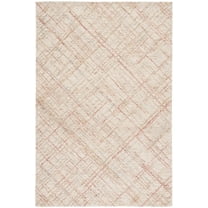 SAFAVIEH Micro-Loop Beth Distressed Area Rug, Ivory/Red, 8' x 10'