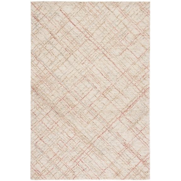 SAFAVIEH Micro-Loop Beth Distressed Area Rug, Ivory/Red, 8' x 10'