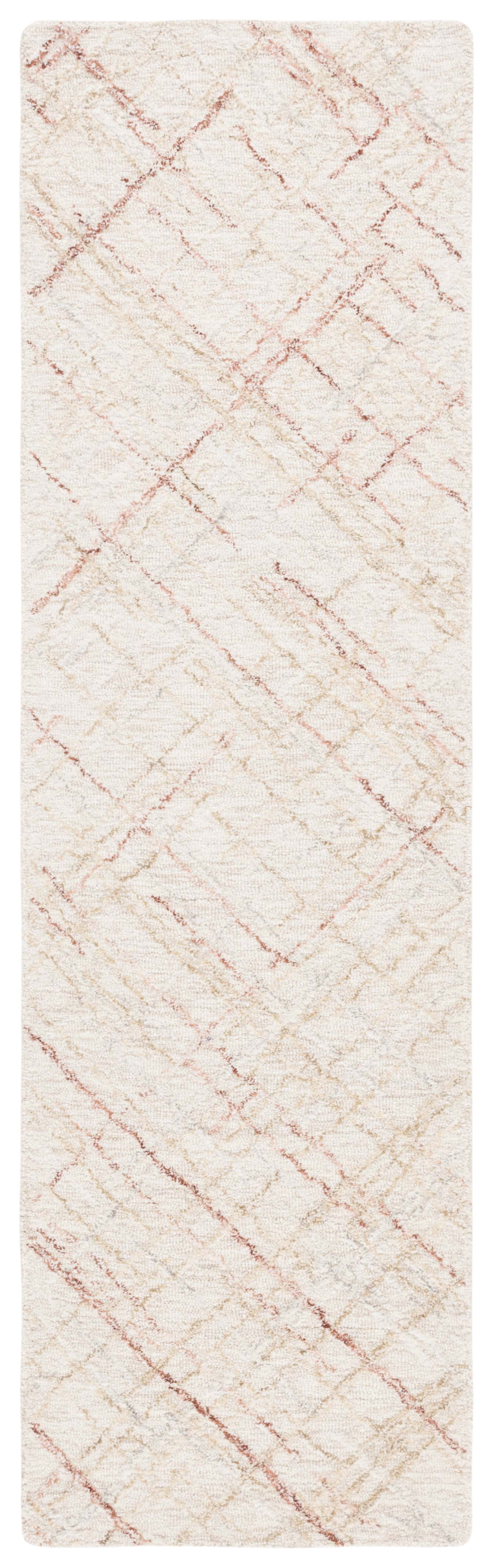 SAFAVIEH Micro-Loop Beth Distressed Runner Rug, Ivory/Red, 2'3" x 8'