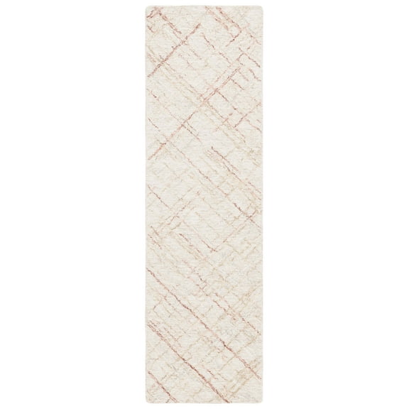 SAFAVIEH Micro-Loop Beth Distressed Runner Rug, Ivory/Red, 2'3" x 8'