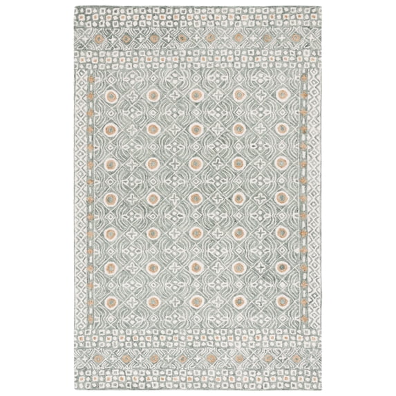 SAFAVIEH Micro-Loop Blazhe Floral Area Rug, Green/Ivory, 5' x 8'