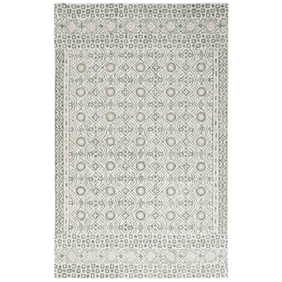 SAFAVIEH Micro-Loop Blazhe Floral Area Rug, Ivory/Gray, 5' x 8'